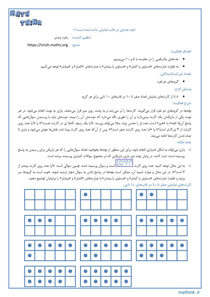 «چه عددی در قاب نمایش داده شده است؟»