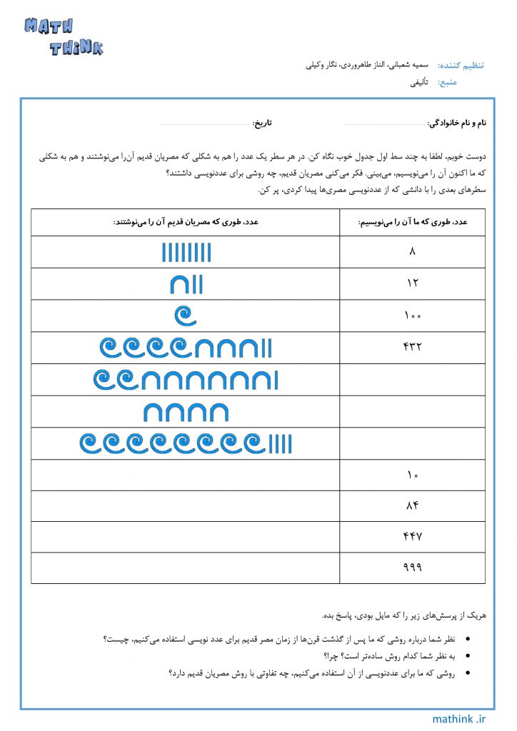 «عددهای مصری»