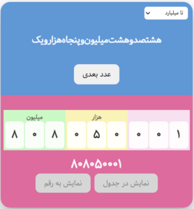 نوشتن اعداد
